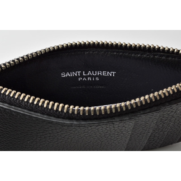 Saint Laurent Paris Coin Case Card Case Neck Strap Leather Black - Picture 5 of 8